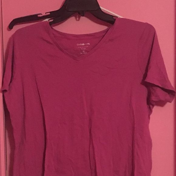 Women's Croft & Barrow Essential Crewneck Tee Berry colored Size XXL - Picture 5 of 6